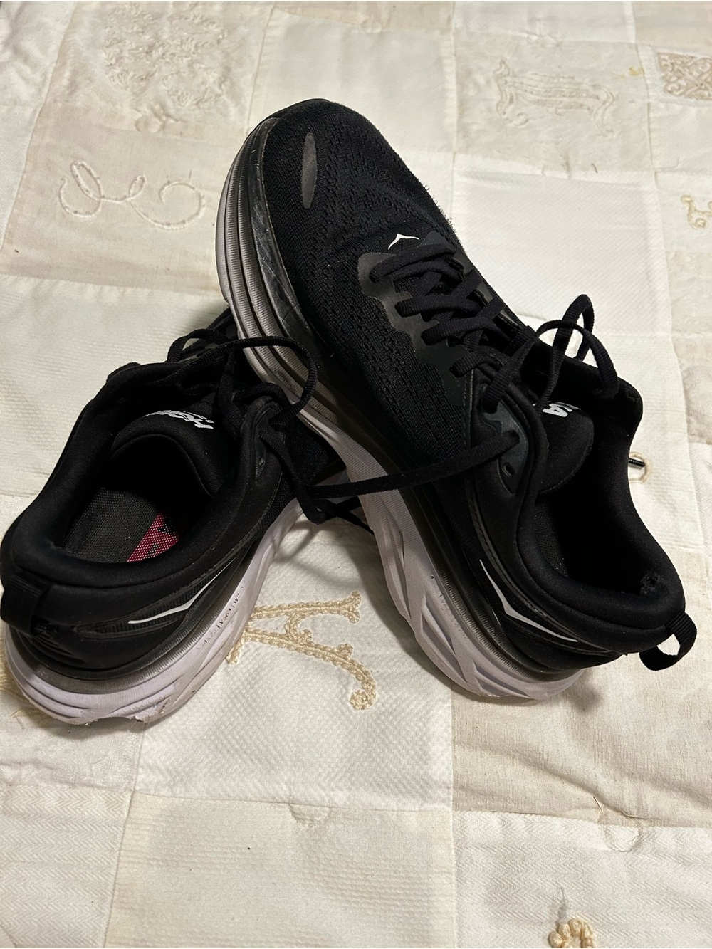 Hoka One One Women's Black with White Midsole Sneakers